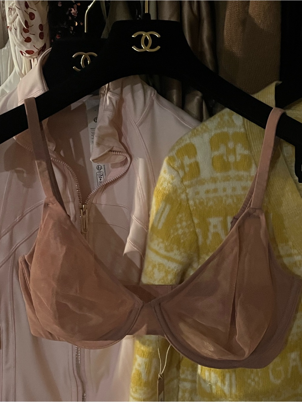 SKIMS Sheer  Nude Mesh Underwire Bra size 34DD 🥂🥂🥂🥂🥂